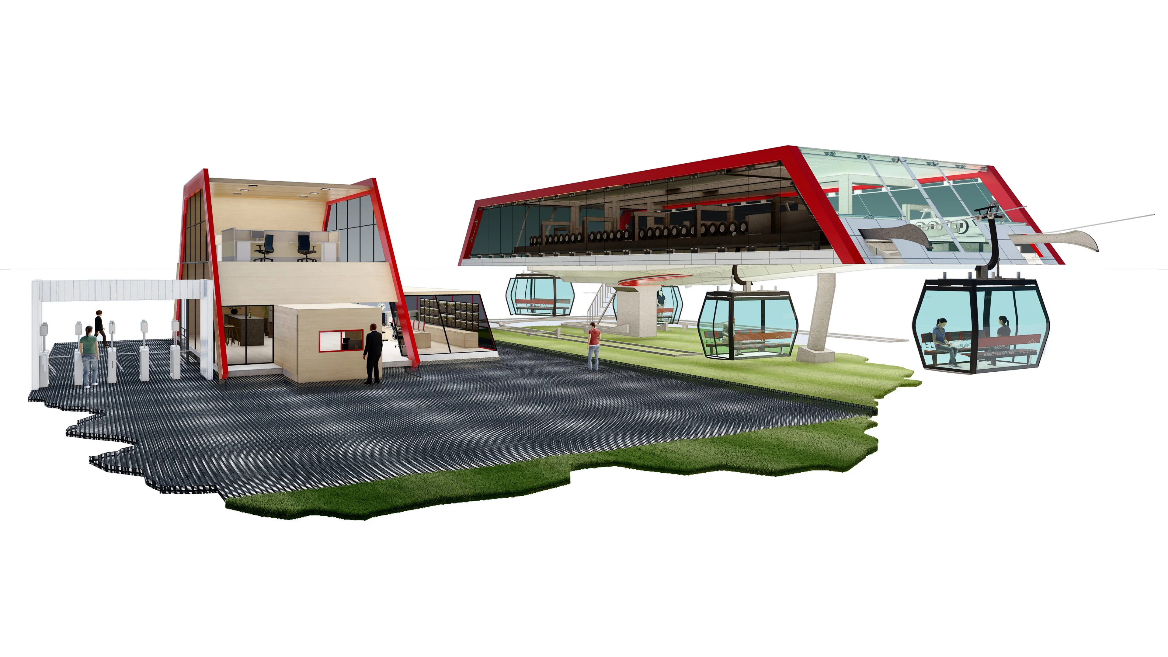 Bergbahn Seilbahn Station Rendering