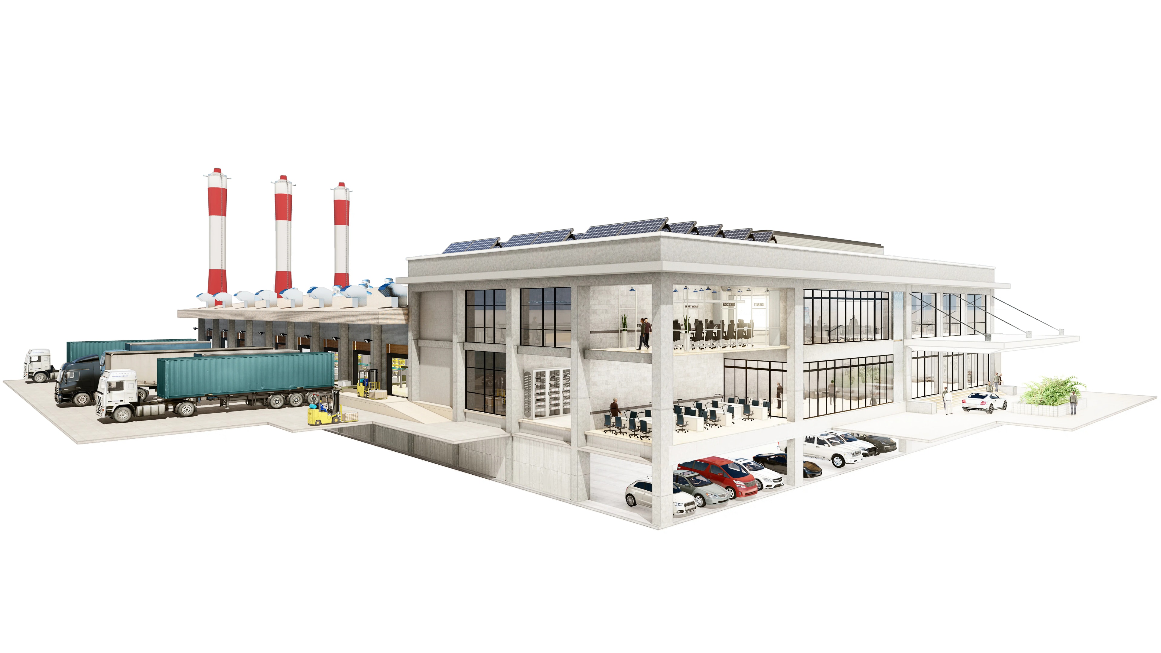 Rendering Industrie lagerhalle