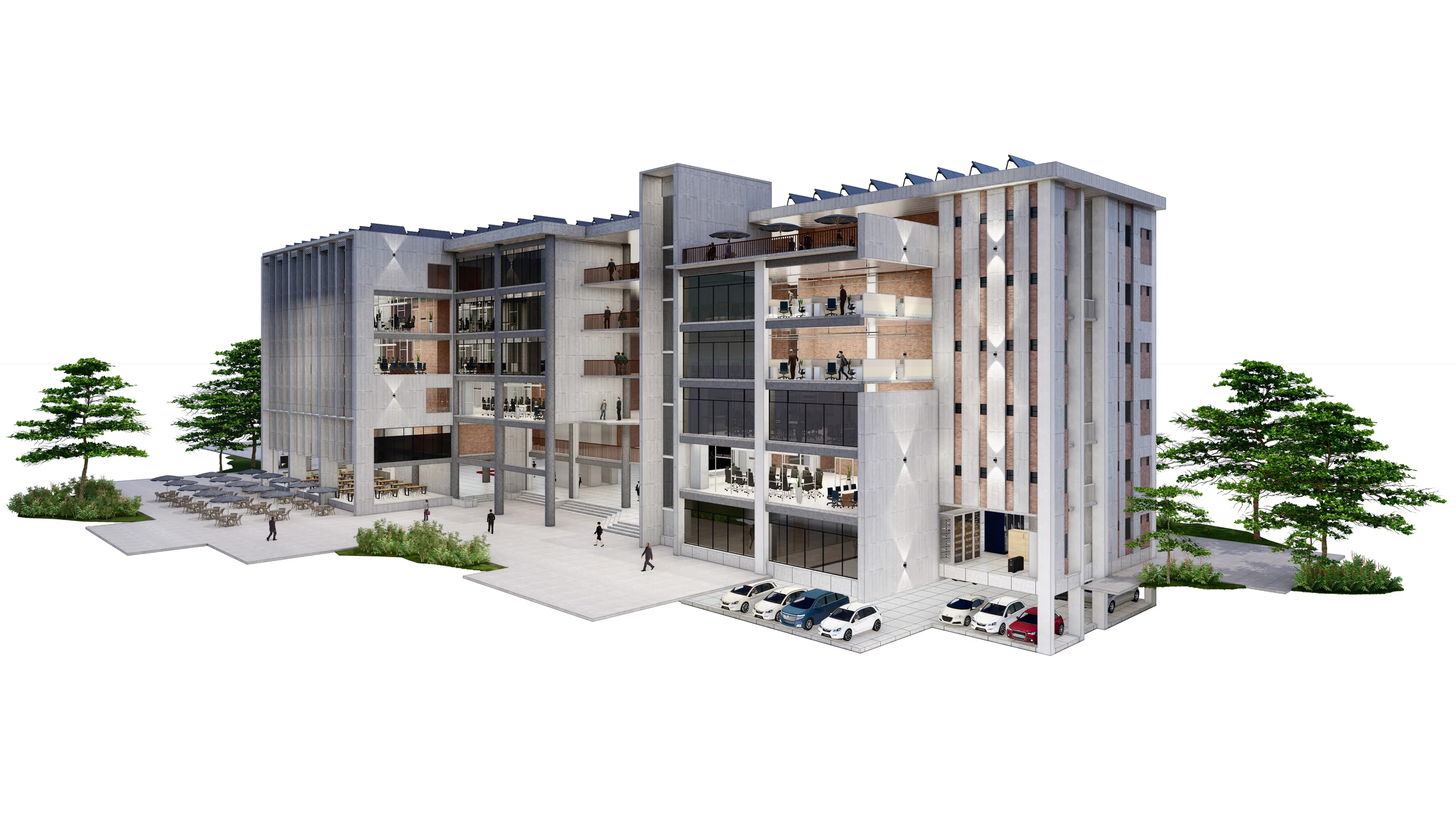 bürogebäude rendering 
